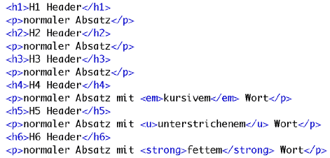 Ansicht h1-h6